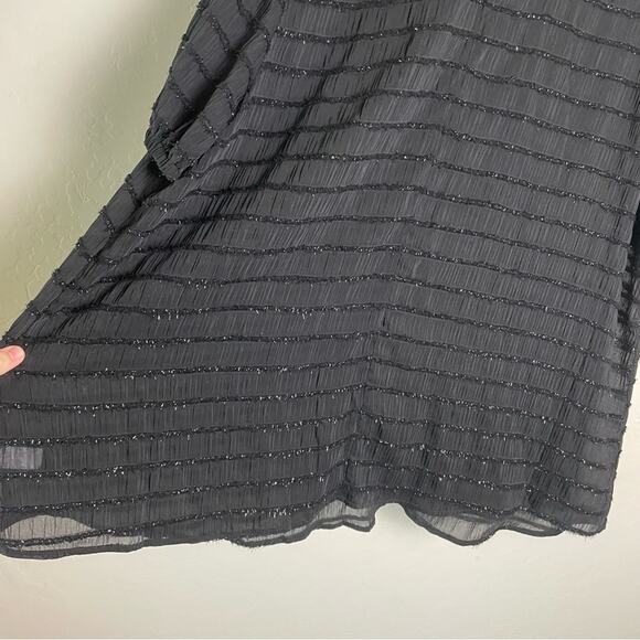 Torrid Black Abbey Lurex Chiffon Puff Short Sleeve Top 2X NWT 19132800 - Picture 8 of 13
